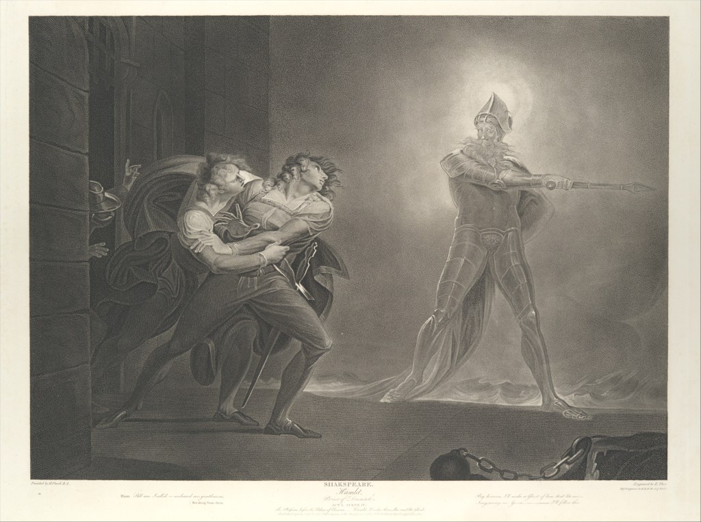 Robert Thew - Hamlet, Horatio, Marcellus and the Ghost (Shakespeare, Hamlet, Act 1, Scene 4) - The Metropolitan Museum of Art - Harma-Mae Smit blog